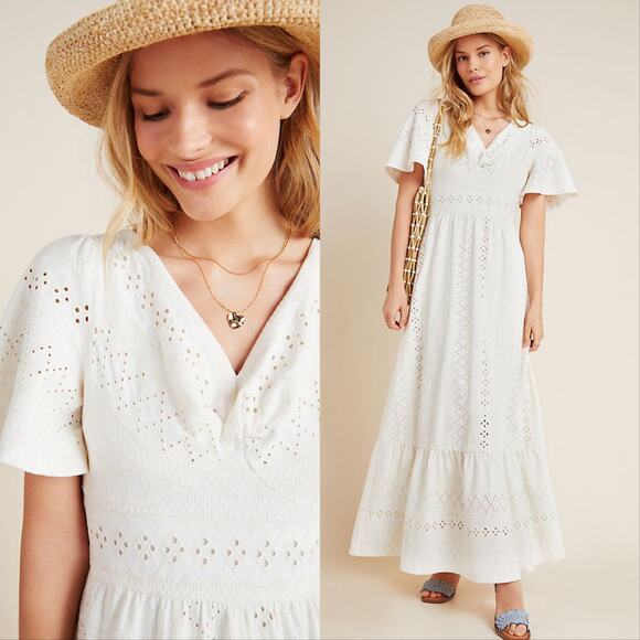 Anthropologie Maeve Rochelle Eyelet Maxi Dress - Picture 1 of 5